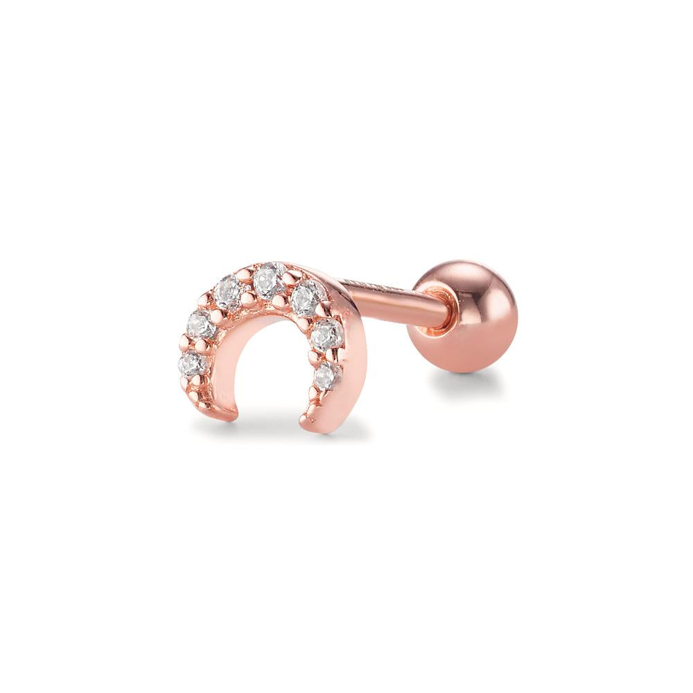 Piercing Zilver Zirkonia 7 Steen Rosé Verguld Maan Ø5 mm