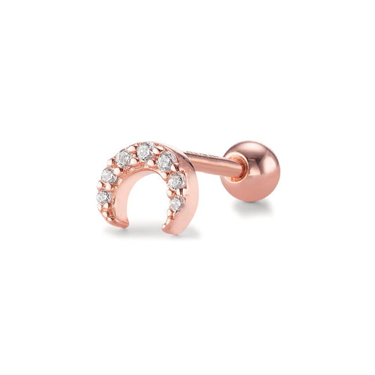 Piercing Argent Zircone 7 Pierres rosé Plaqué or Lune Ø5 mm