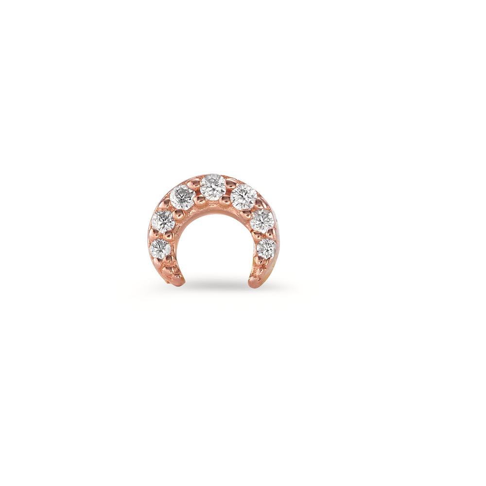 Piercing Zilver Zirkonia 7 Steen Rosé Verguld Maan Ø5 mm