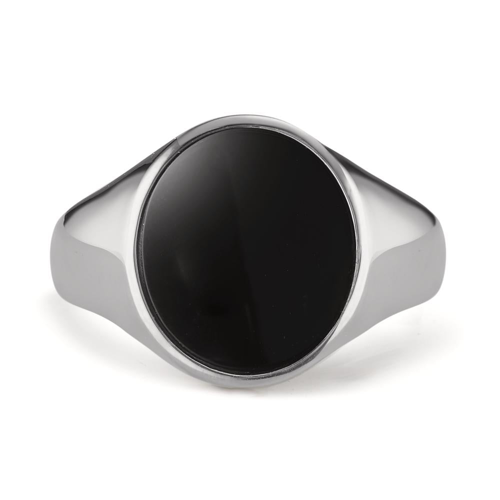 Ring Zilver Onyx Gerhodineerd