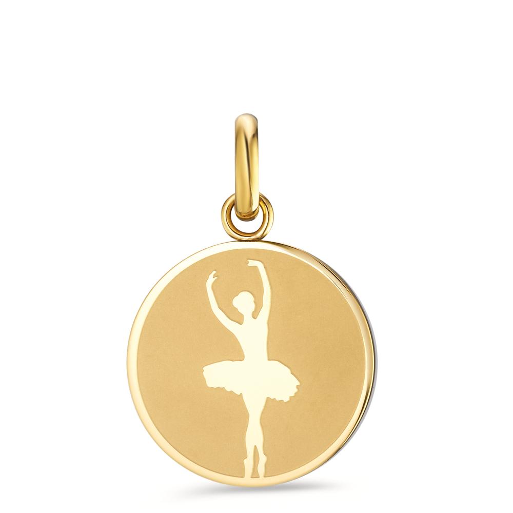 Pendentif Acier inoxydable jaune PVD Ballet Ø18 mm