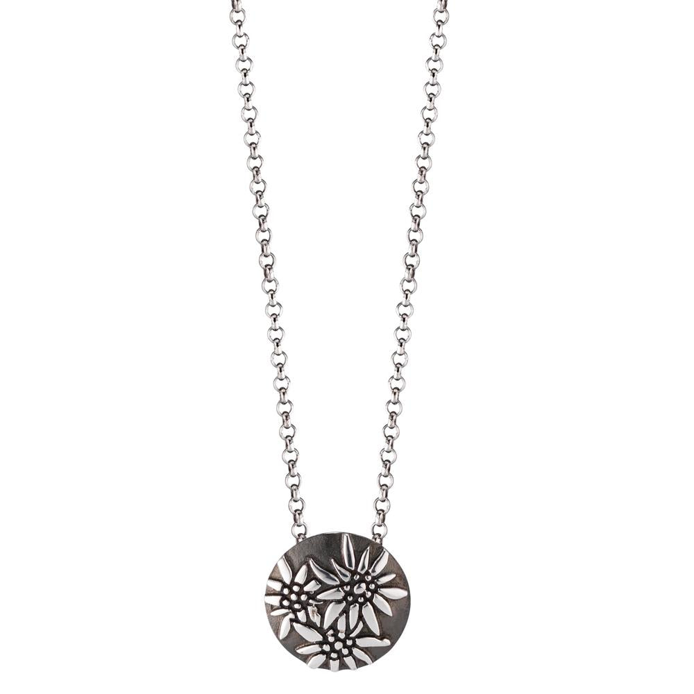 Collier Argent noir Rhodié Edelweiss 44-48 cm