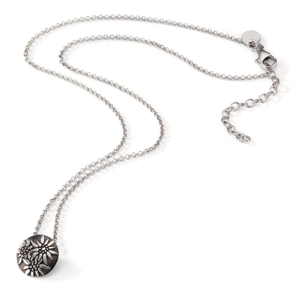 Collier Argent noir Rhodié Edelweiss 44-48 cm