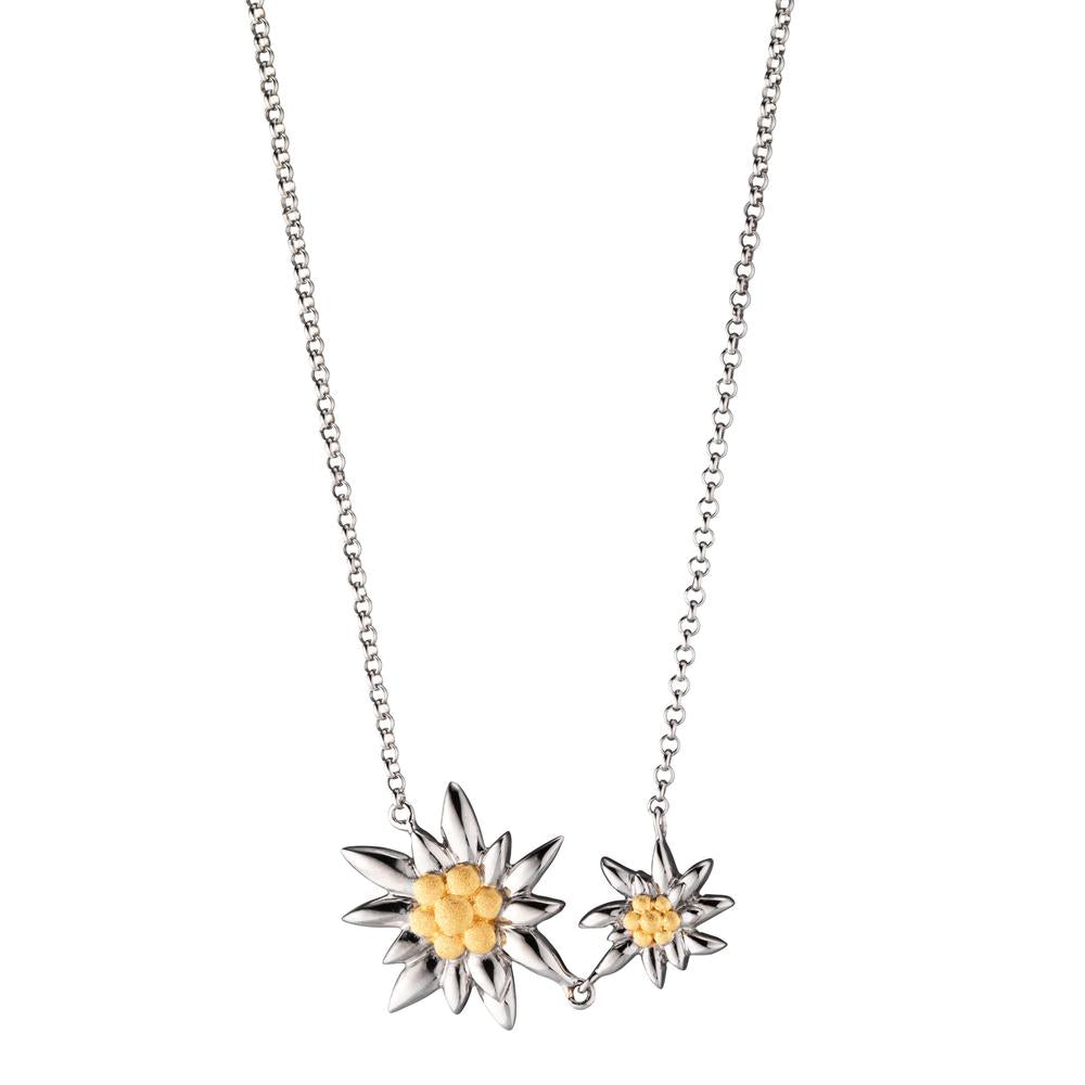 Collier Argent bicolore Rhodié Edelweiss 42-46.5 cm