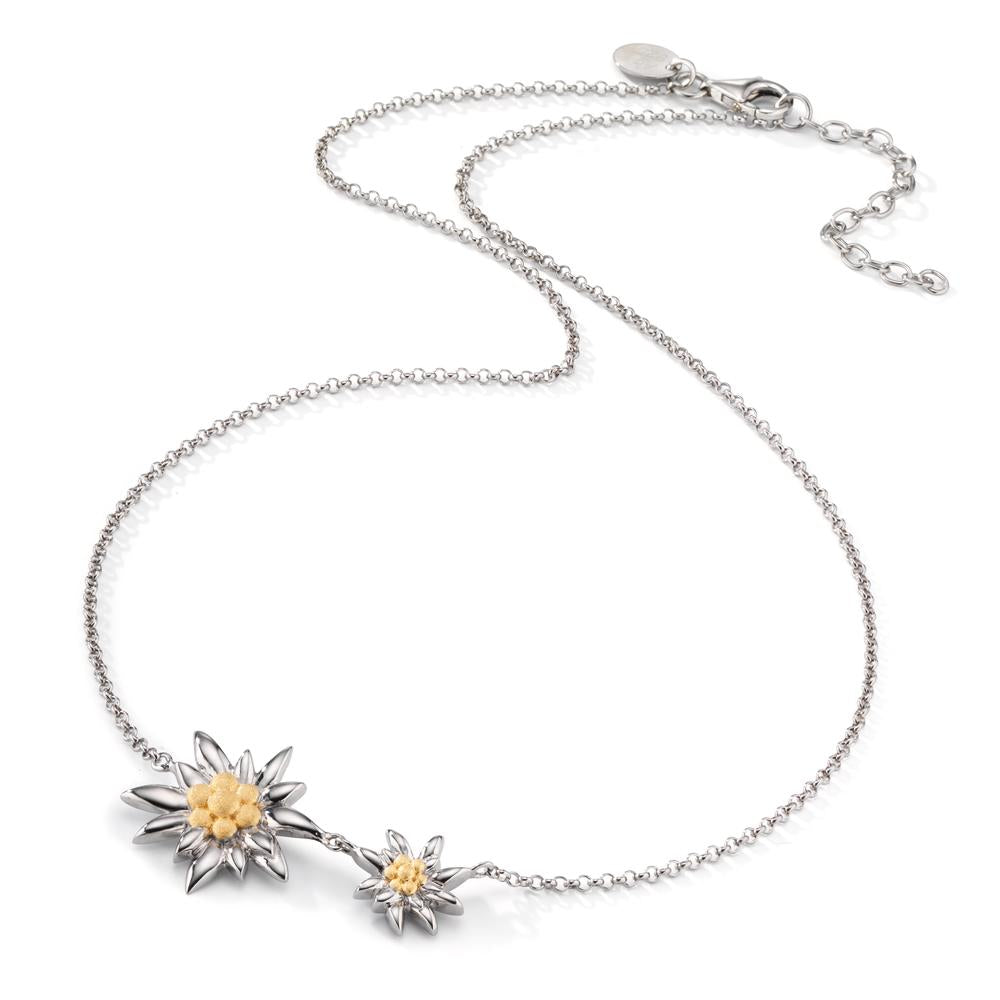 Collier Argent bicolore Rhodié Edelweiss 42-46.5 cm