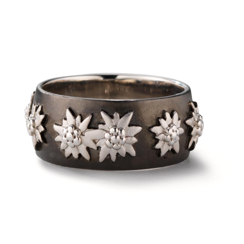 Ring Zilver Zwart Gerhodineerd Edelweiss