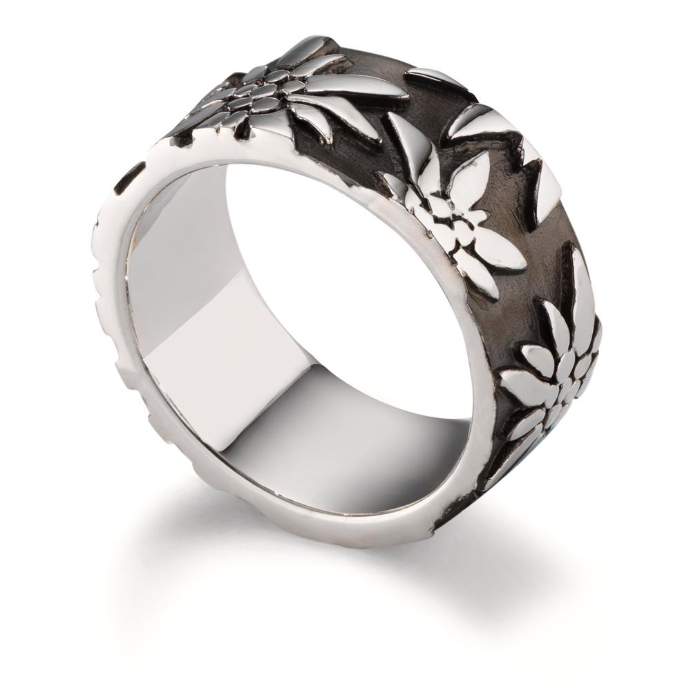 Ring Zilver Zwart Gerhodineerd Edelweiss