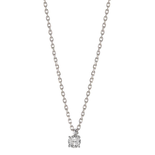 Collier Silber Zirkonia 4 mm rhodiniert verstellbar