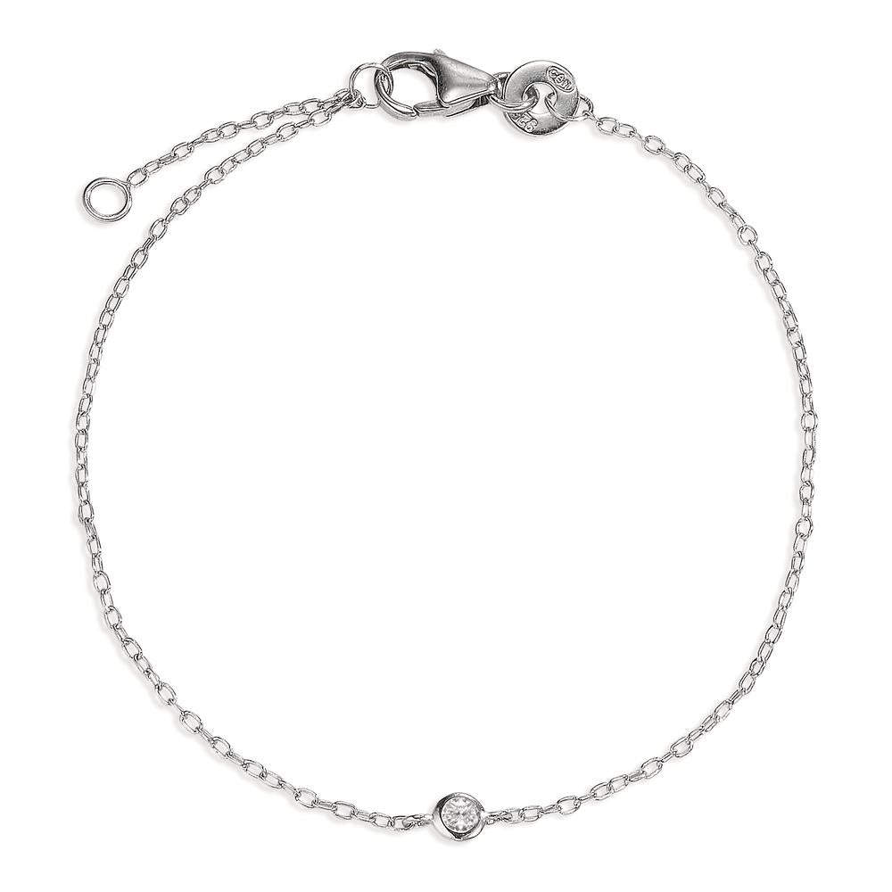 Bracelet Argent Zircone Rhodié 16-18 cm