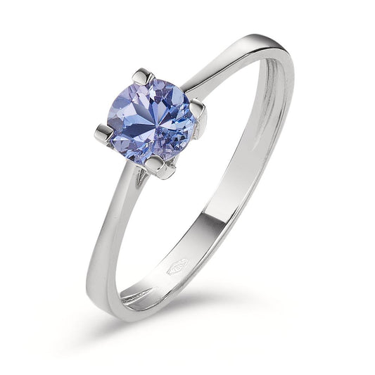 Ring 750/18K krt witgoud Tanzaniet 0.48 ct