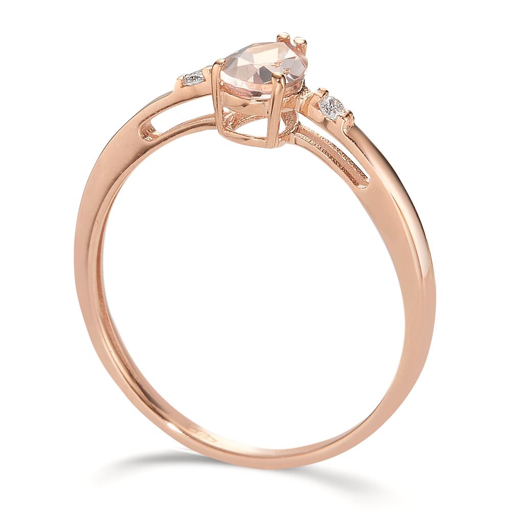 Bague Or rouge 18K Morganite 0.45 ct, 3 Pierres