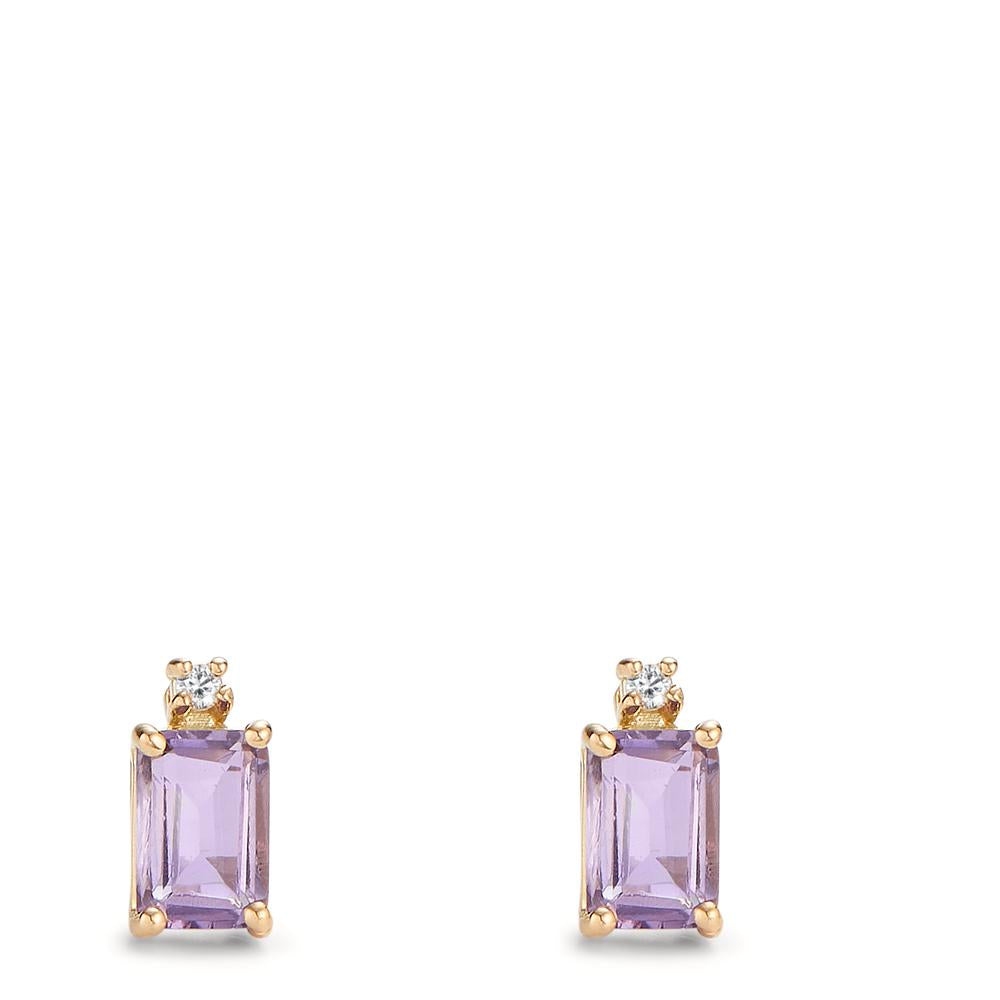 Ohrstecker 750/18 K Gelbgold Amethyst 1.20 ct, 4 Steine