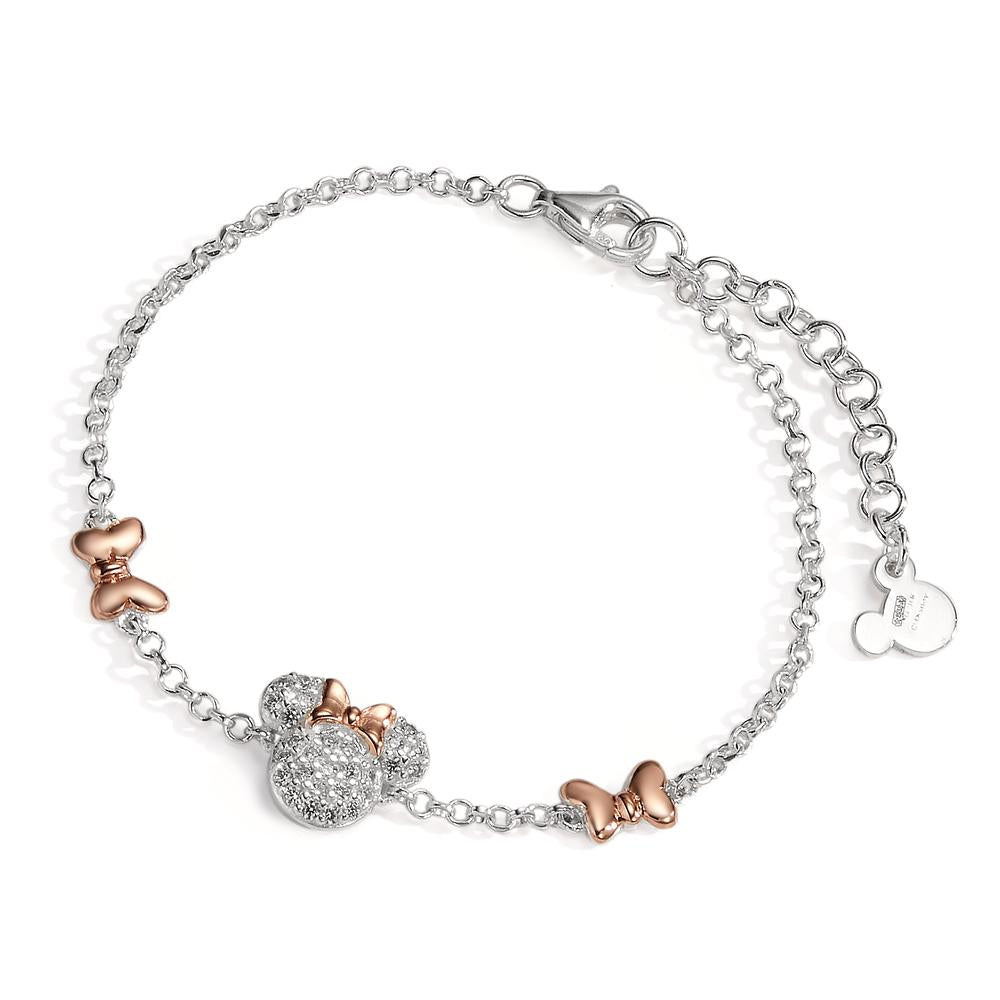 Armband Zilver Zirkonia wit Rosé Bi-color 14-17 cm