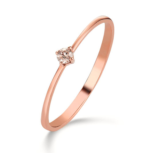 Bague solitaire Or rouge 18K Diamant 0.05 ct, w-si