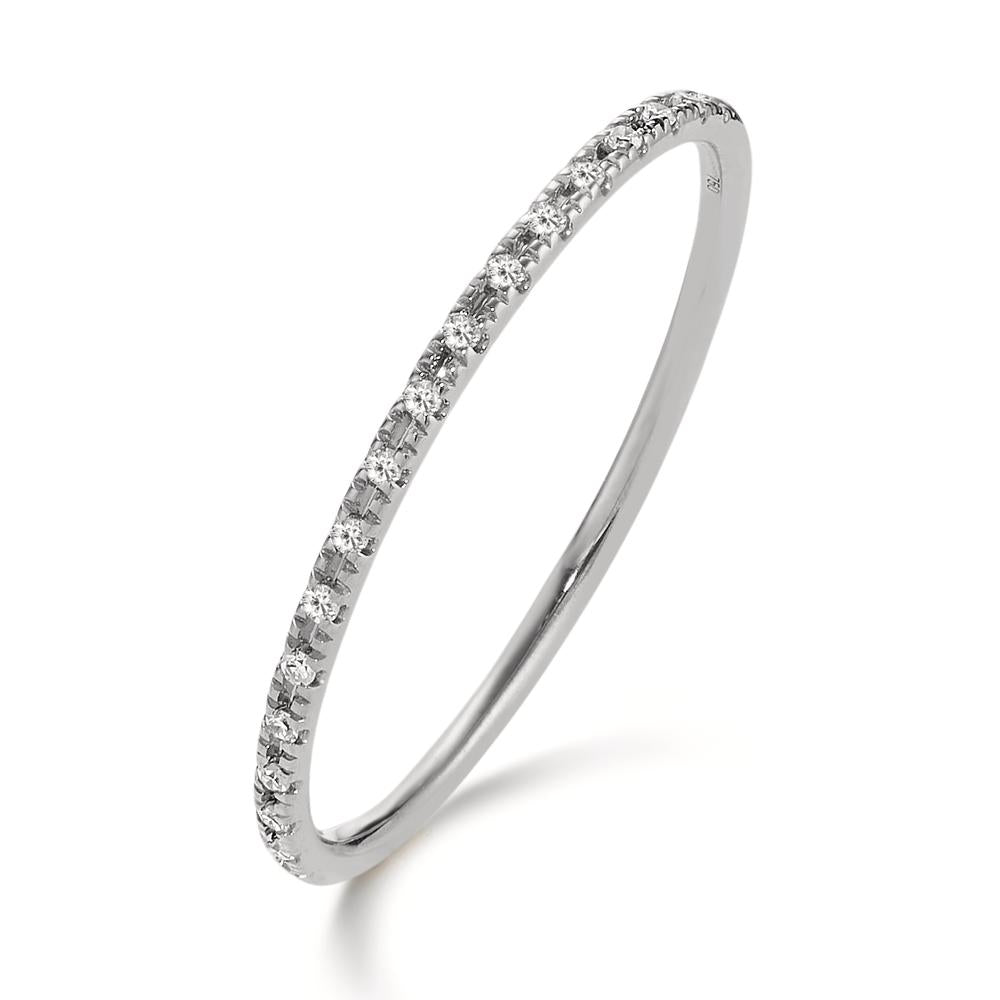 Memory ring 750/18K witgoud Diamant 0.04 ct, 18 Steen, w-si