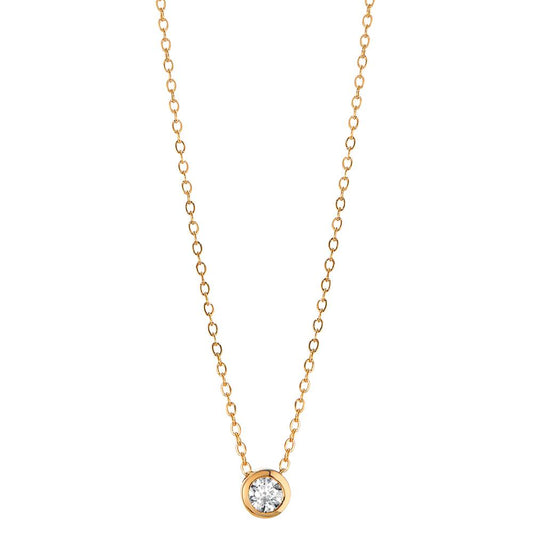 Collier Or jaune 18K Diamant 0.05 ct, w-si 40-42 cm