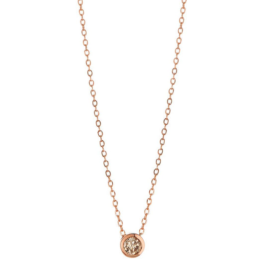 Collier Or rouge 18K Diamant cognac, 0.05 ct 40-42 cm