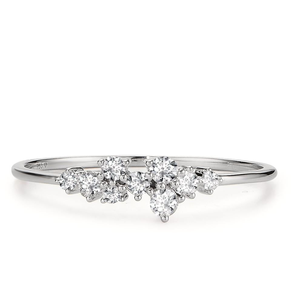 Ring 750/18K krt witgoud Diamant 0.15 ct, 9 Steen, w-si