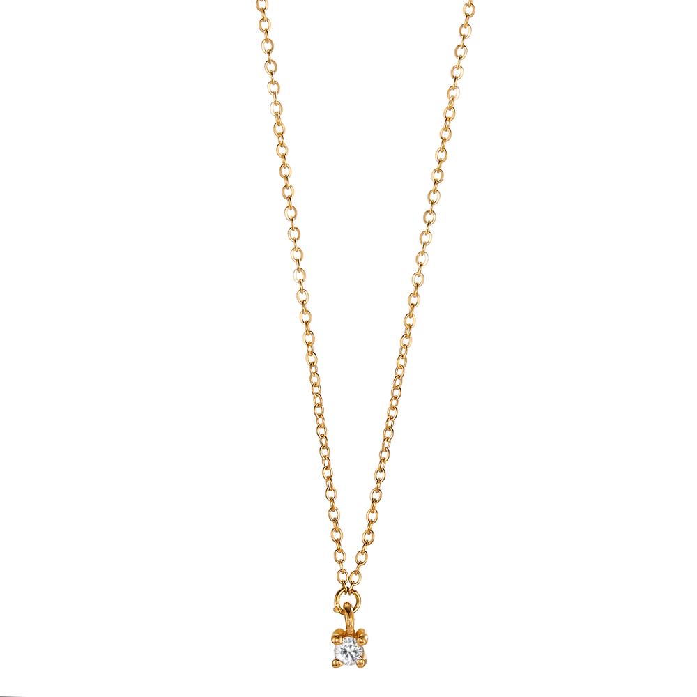 Collier Or jaune 18K Diamant 0.03 ct, w-si 40-42 cm