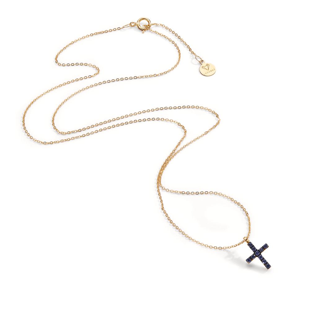 Collier 750/18K geel goud Saffier 10 Steen 40-42 cm