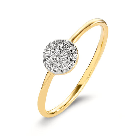 Ring 750/18 krt geel goud Diamant 0.09 ct, w-si