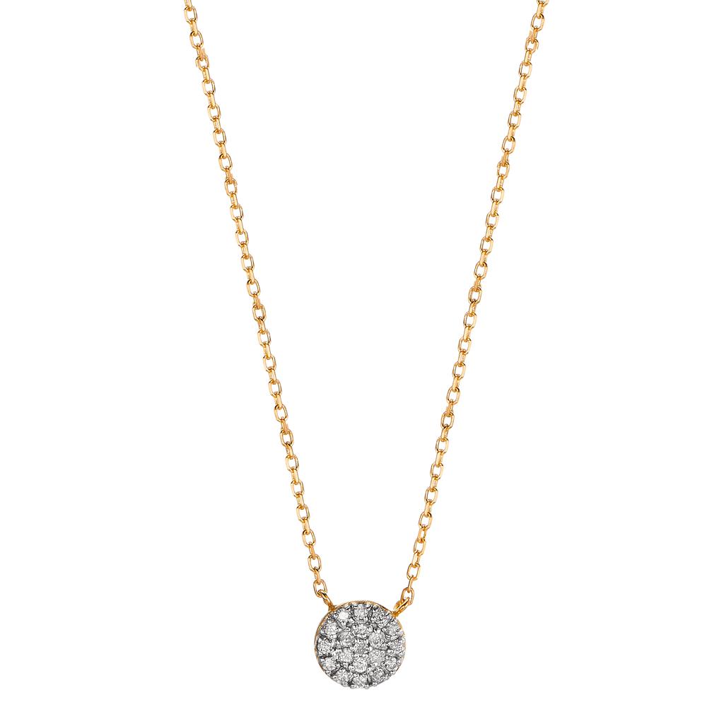 Collier 750/18K geel goud Diamant 0.09 ct, w-si 40-42 cm