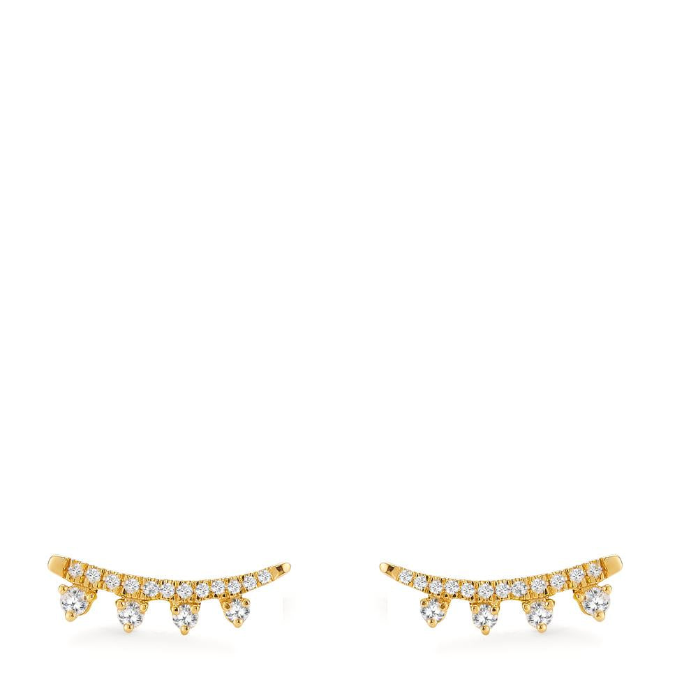 Clous d'oreilles Or jaune 18K Diamant 0.18 ct, 30 Pierres, w-si