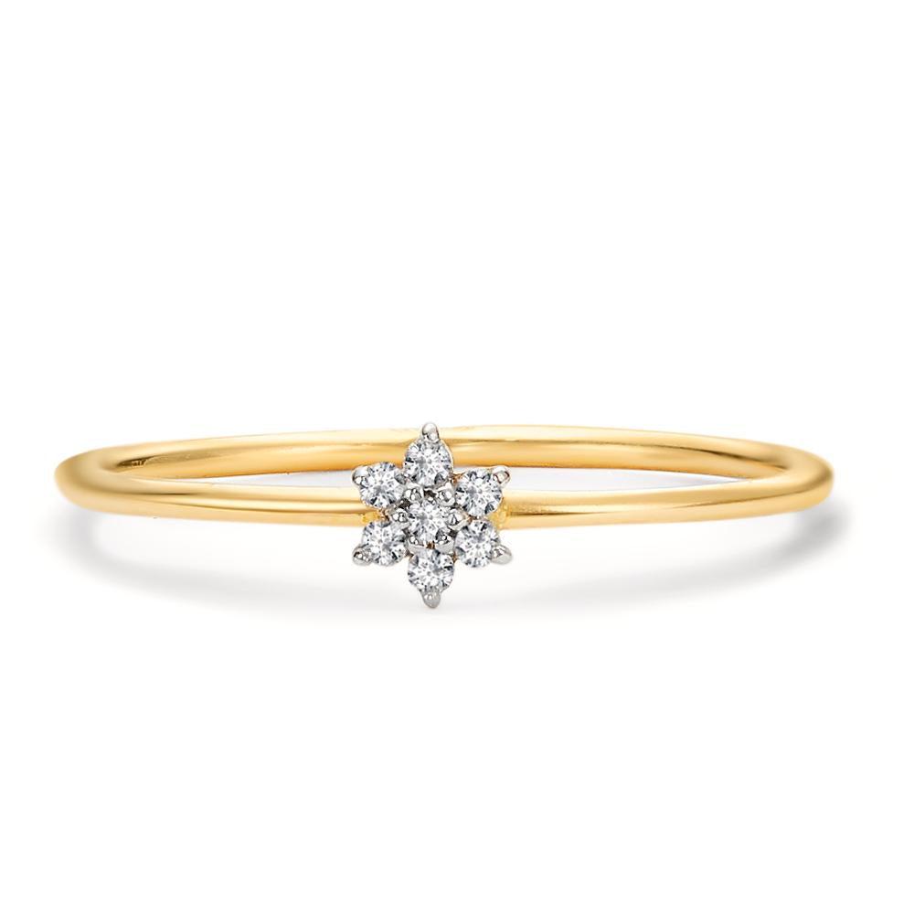 Bague Or jaune 18K Diamant 0.42 ct, 7 Pierres, w-si