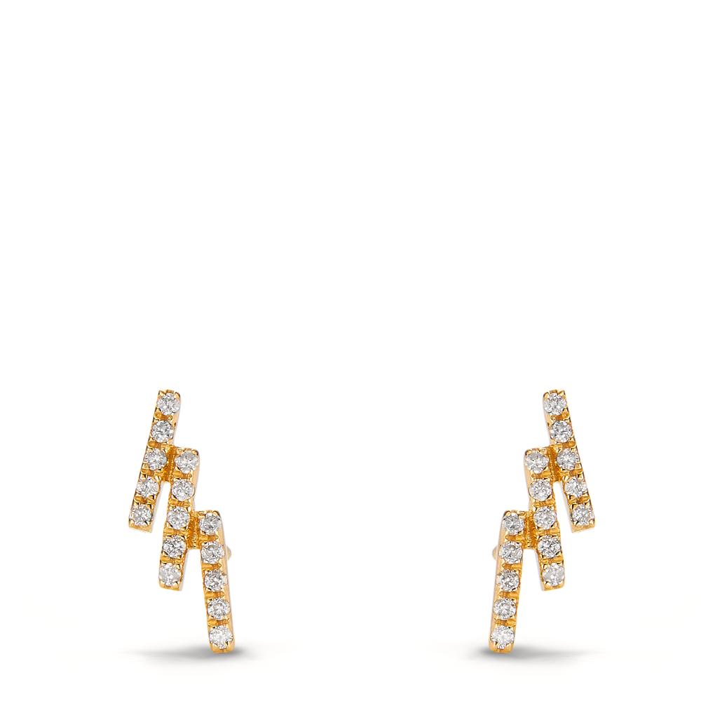 Clous d'oreilles Or jaune 18K Diamant 0.15 ct, 30 Pierres, w-si