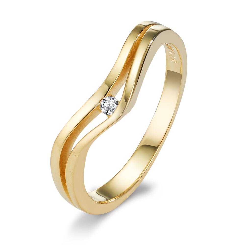 Ring 375/9 krt geel goud Zirkonia