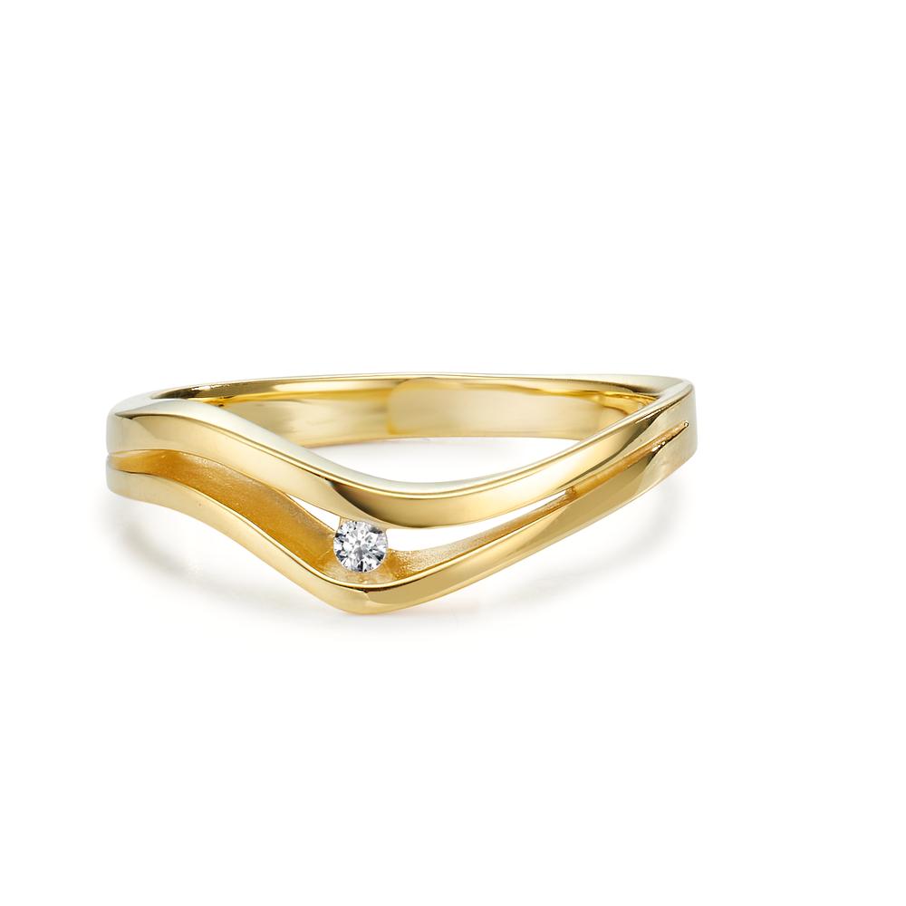 Ring 375/9 krt geel goud Zirkonia