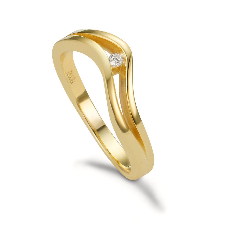 Ring 375/9 krt geel goud Zirkonia