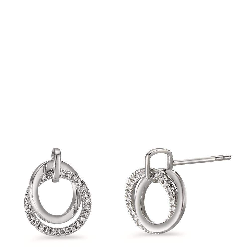 Pendant d'oreilles Argent Zircone Rhodié