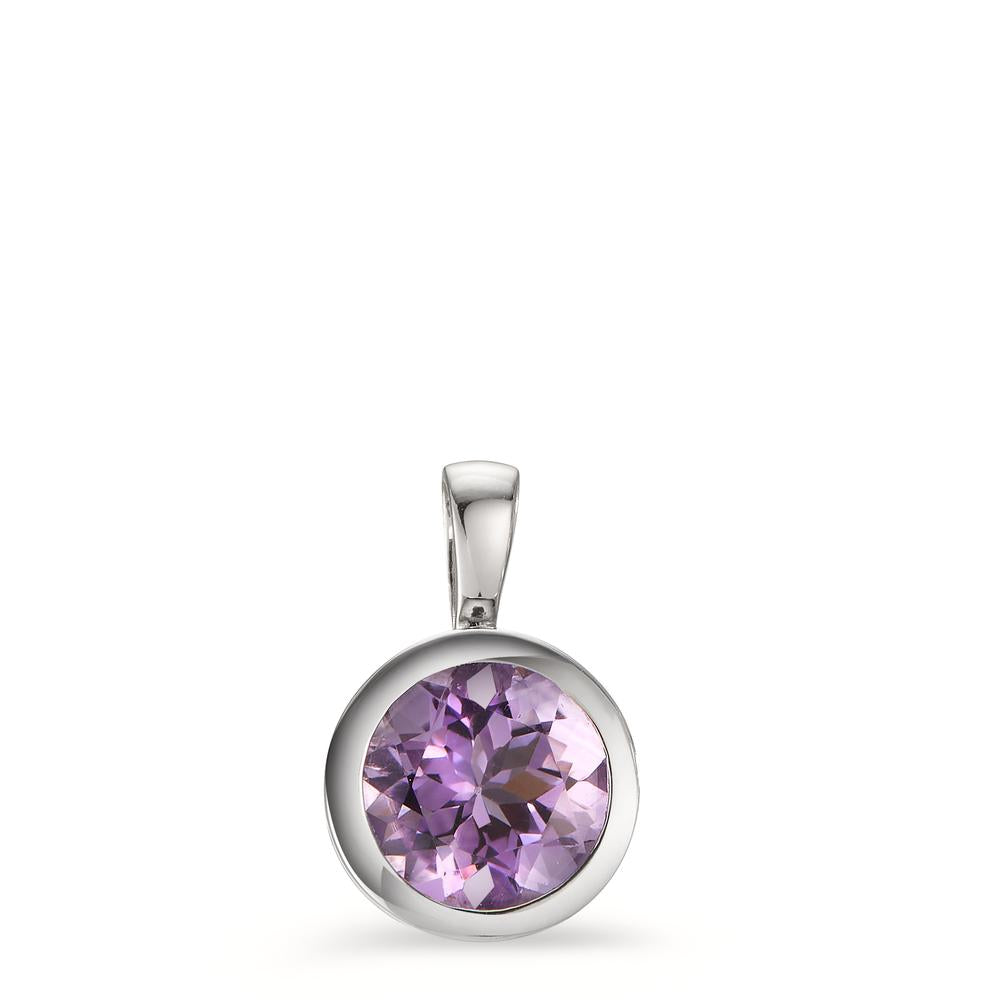 Anhänger Silber Amethyst rhodiniert Ø10 mm