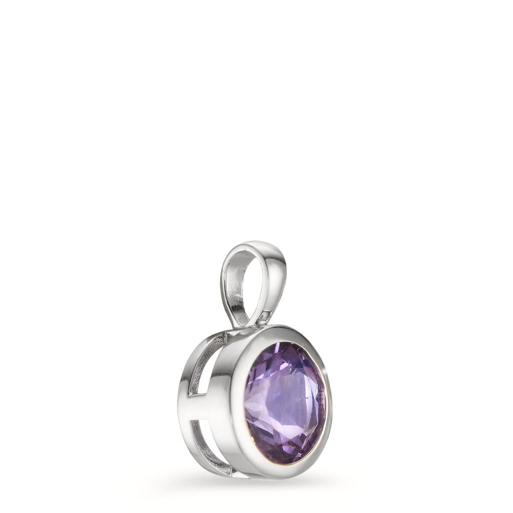 Anhänger Silber Amethyst rhodiniert Ø10 mm