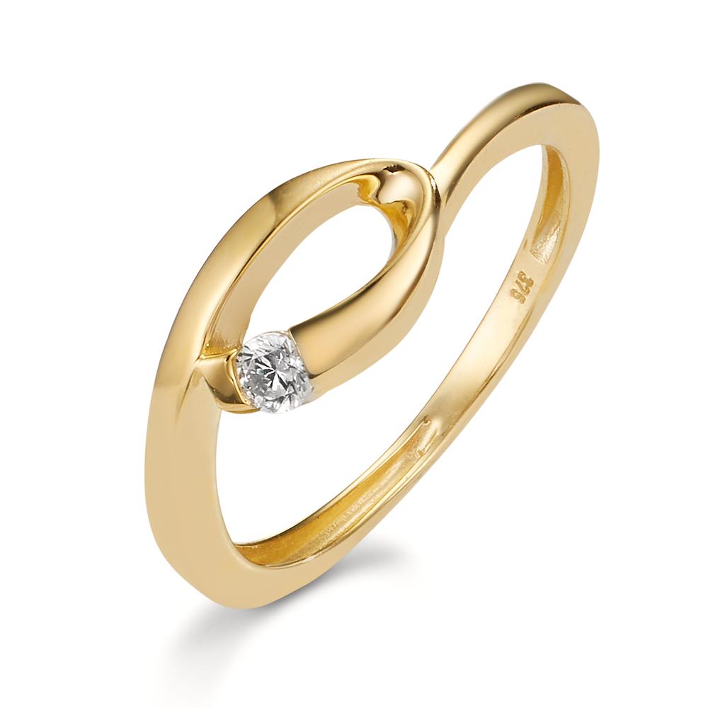 Ring 375/9 krt geel goud Zirkonia