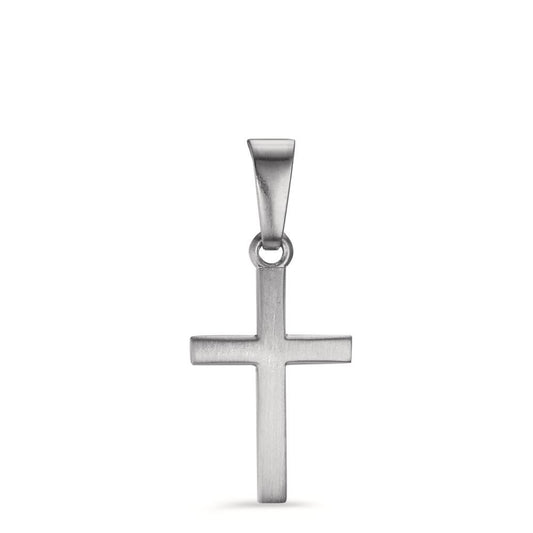 Pendentif Or blanc 9K Croix