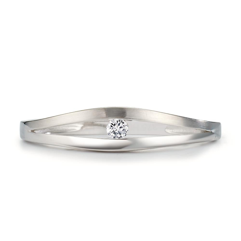 Fingerring 375/9 K Weissgold Zirkonia