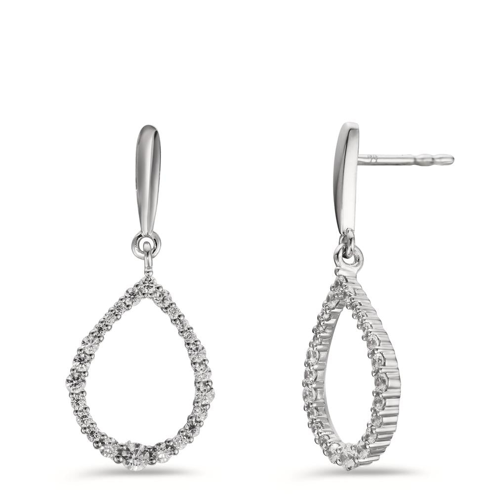 Pendant d'oreilles Or blanc 9K Zircone