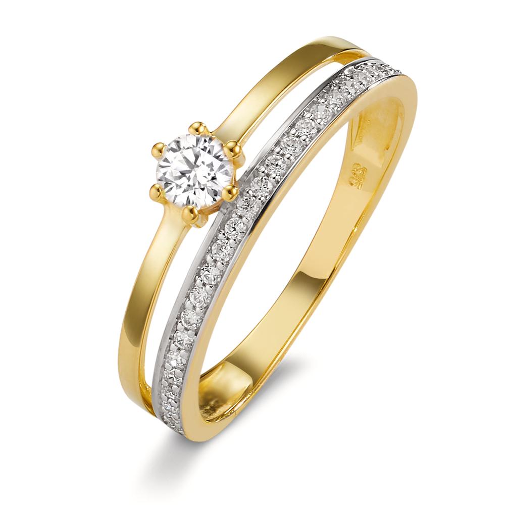 Bague Or jaune 9K Zircone