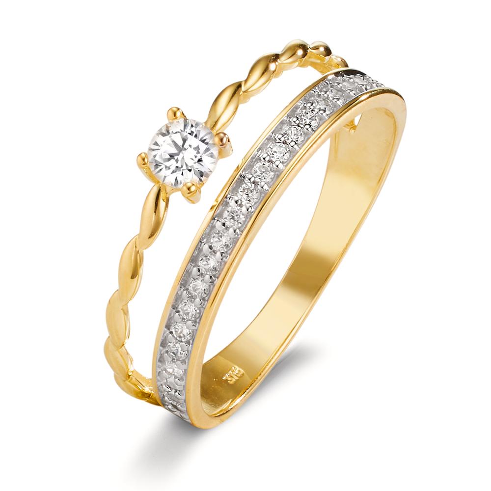 Bague Or jaune 9K Zircone