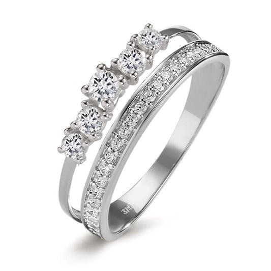 Fingerring 375/9 K Weissgold Zirkonia