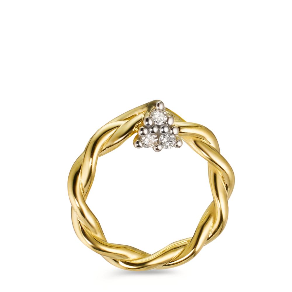 Anhänger 375/9 K Gelbgold Diamant 0.04 ct, 3 Steine, w-si Ø14 mm