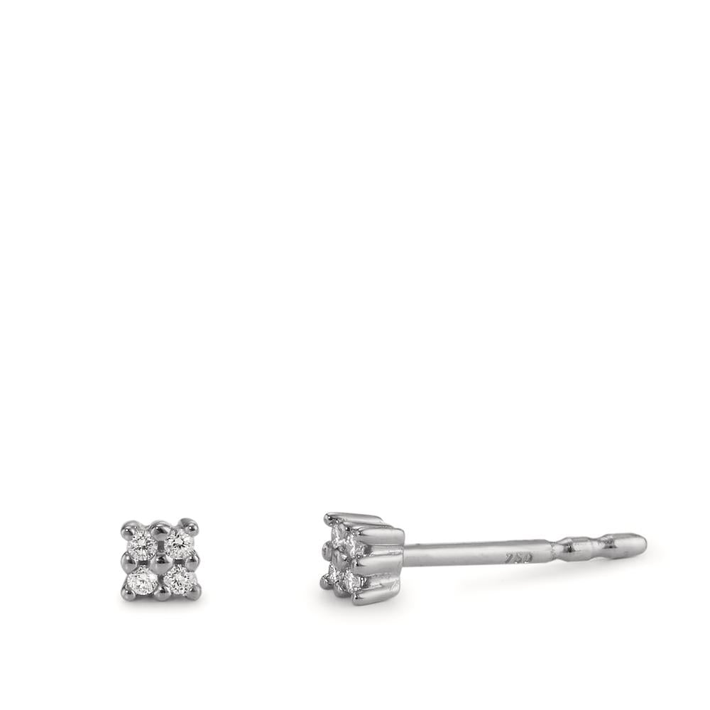 Ohrstecker 750/18 K Weissgold Diamant 0.04 ct, 8 Steine, p1 Ø2.7 mm