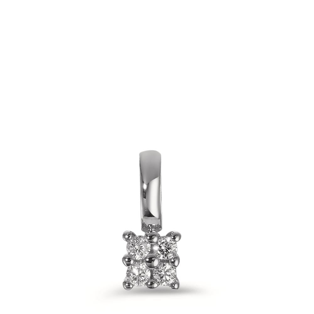 Pendentif Or blanc 18K Diamant 0.04 ct, 4 Pierres, p1 Ø3.3 mm