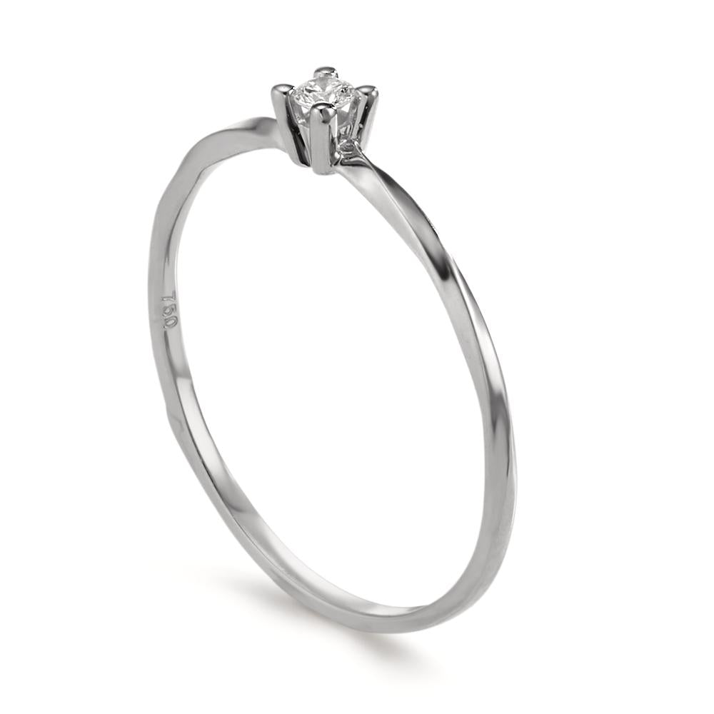 Bague solitaire Or blanc 18K Diamant 0.04 ct, w-si