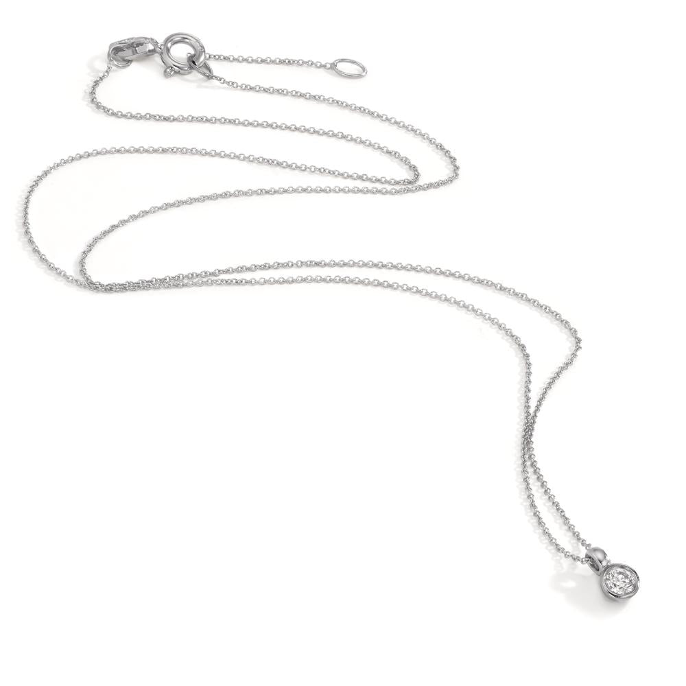 Collier Or blanc 18K Diamant 0.10 ct, w-si 40-42 cm