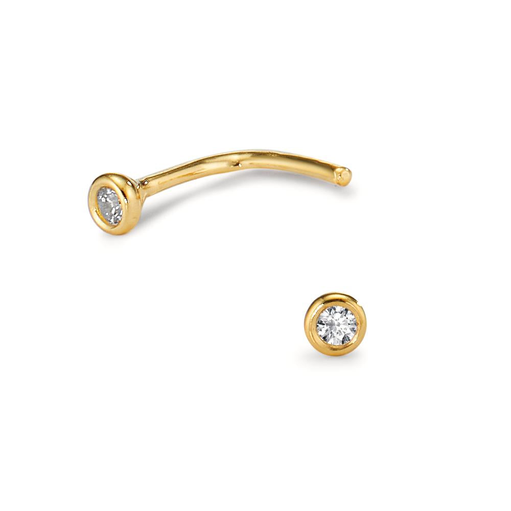 Clous de nez Or jaune 18K Zircone blanc Ø2 mm