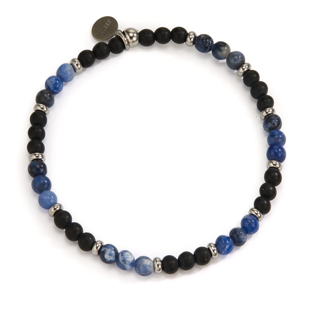 Bracelet Acier inoxydable Sodalite, Onyx 19 cm Ø4.5 mm