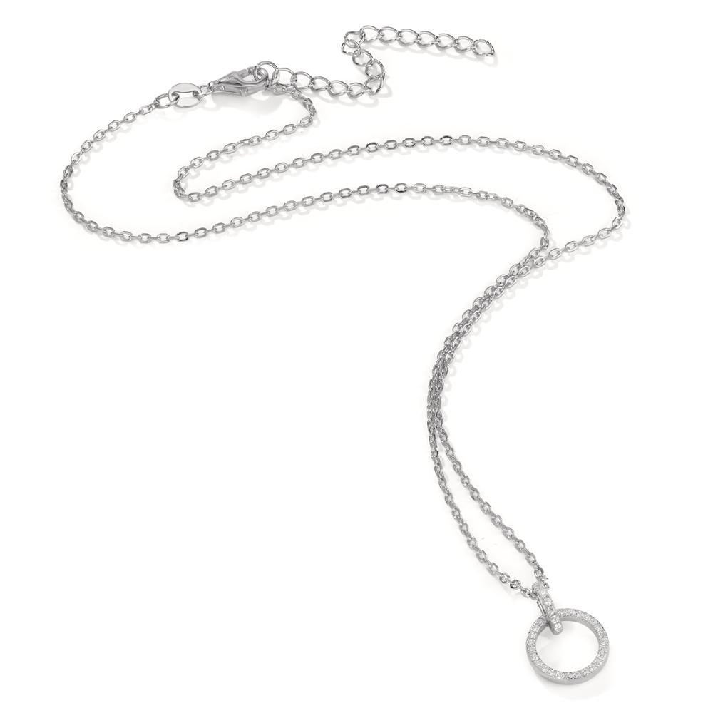 Chaînette avec pendentif Argent Zircone Rhodié 40-45 cm